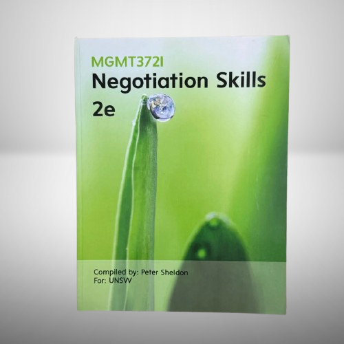 MGMT3721 Negotiation Skills
