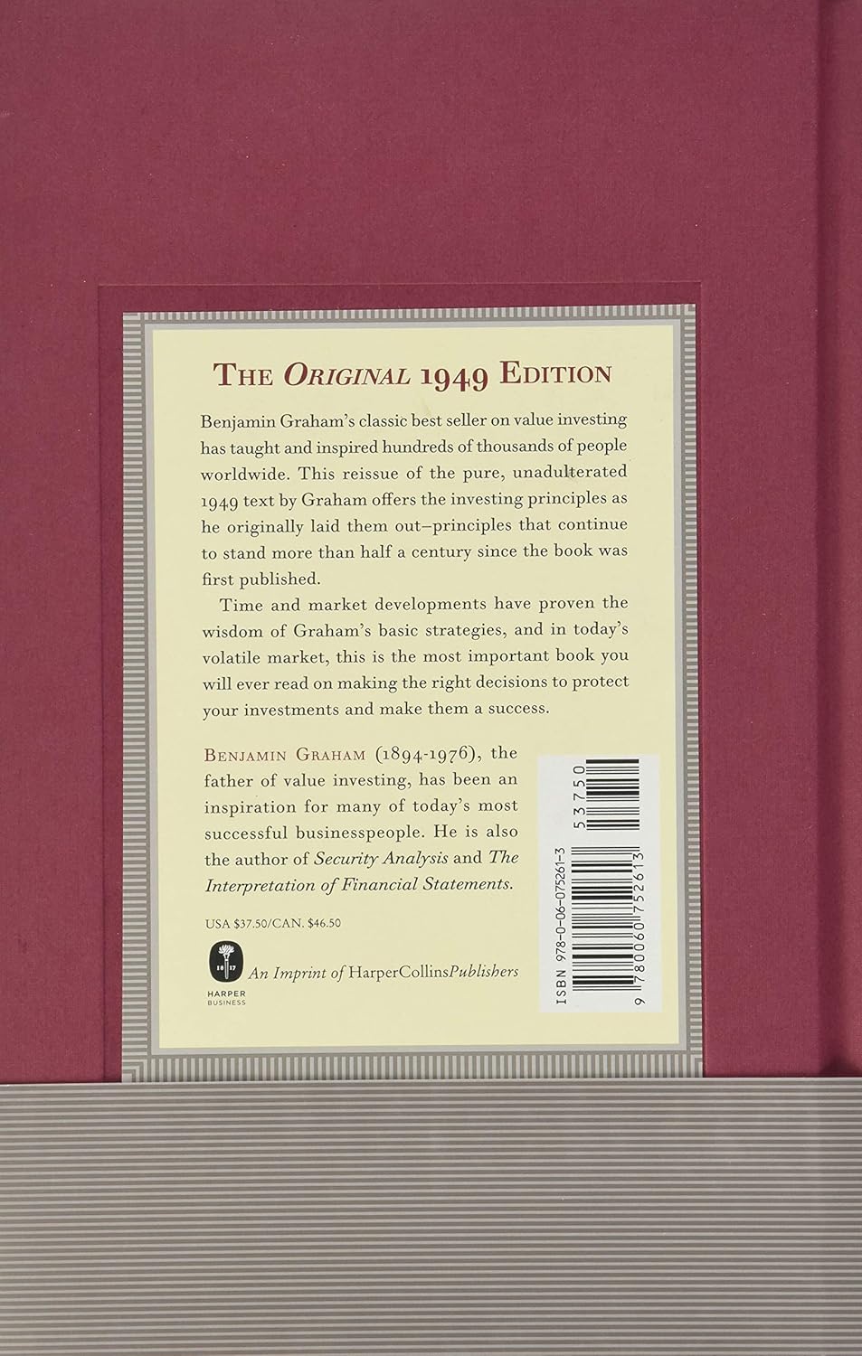 The Intelligent Investor: The Intelligent Investor: The Classic Text on Value Investing by Benjamin Graham (Original Hardcover Imported Edition) Book A Book